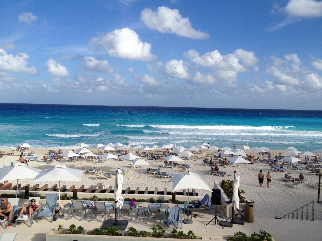 Incredible beach at Secrets the Vine in Cancun Mexico